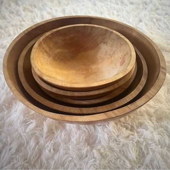 Great Alaskan Bowl Co. Hand Made Large Wood Bowl set of 5 Fairbanks Alaska - Picture 2 of 13